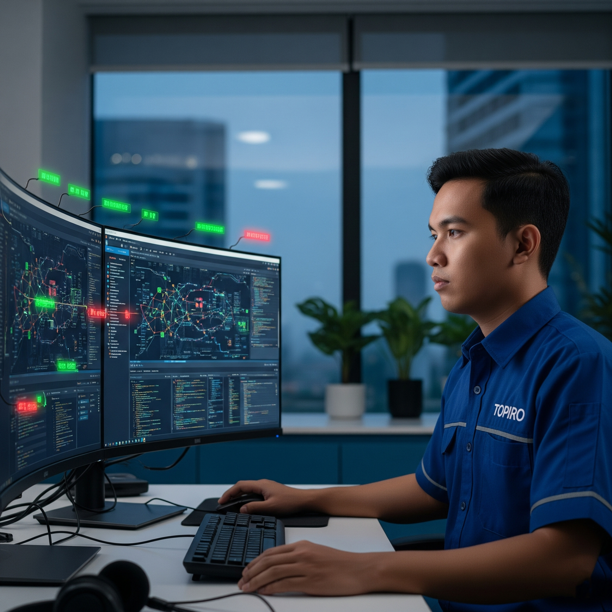 Tim profesional TOPIRO sedang bekerja